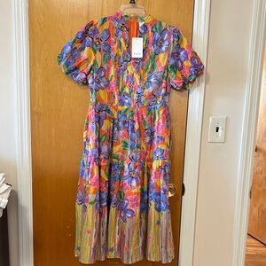 Fate Colorful Floral Dress with Orange and Purple